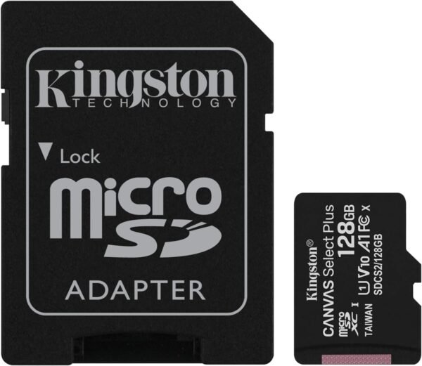 71ABl0irBjL._AC_SL1500_ Kingston MicroSDXC Select Plus 128GB (Con Adaptador a SD) Clase 10, UHS-I, U1, V10 Lectura: 100MB/s (SDCS2/128GB)