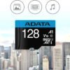 ADATA 128 GB Tarjeta de Memoria Micro SDXC con Adaptador Color Negro con Azul A1 (Clase 10)