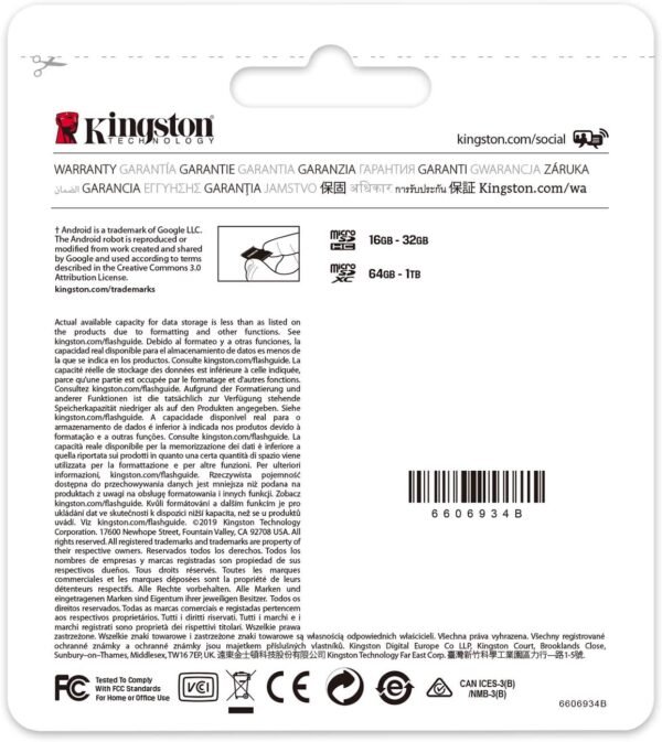 71hNga3x-KL._AC_SL1500_ Kingston MicroSDXC Select Plus 128GB (Con Adaptador a SD) Clase 10, UHS-I, U1, V10 Lectura: 100MB/s (SDCS2/128GB)