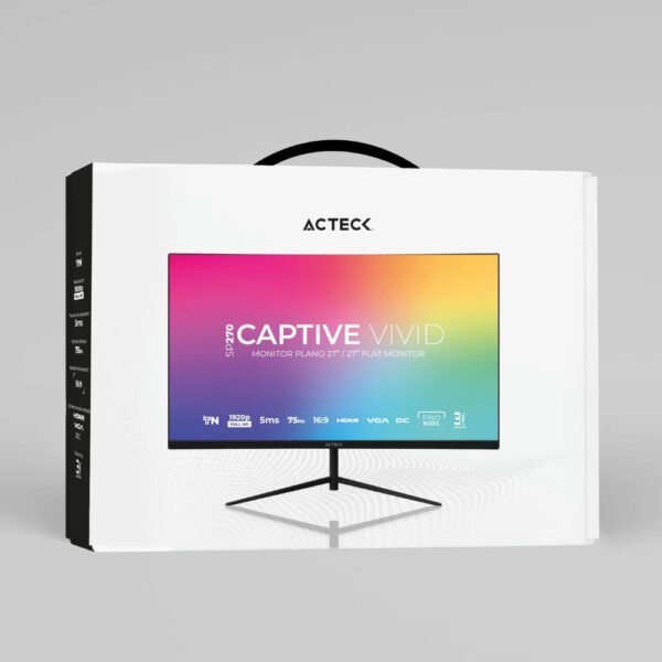 CP-ACTECK-AC-935845-1a603b MONITOR LED 27" ACTECK (AC-935845) SP270,1920*1080,75HZ,5MS,HDMI,VGA,DC,INCLINACION,NEGRO
