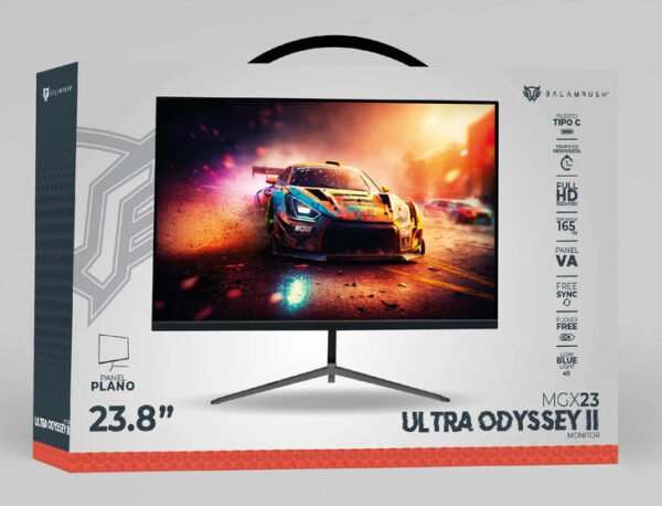 MONITOR 23.8" BALAM RUSH (BR-938341) ULTRA ODISSEYII MGX23,1920*1080,165HZ,1MS,HDMI,DP,PLANO,NEGRO