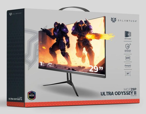 CP-BALAMRUSH-BR-938648-23db8e MONITOR 29" BALAM RUSH (BR-938648) ULTRA ODYSSEY II MGF29P,2560*1080,75HZ,1MS,HDMI,DP,PLANO,NEGRO
