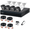 Dahua Kit de Vigilancia XVR1B04-I/4-HFW1209CN-LED de 4 Cámaras CCTV Bullet y 4 Canales + 1 Canal IP, con Grabadora, Cables Siamés, Pulpo y Fuente de Poder