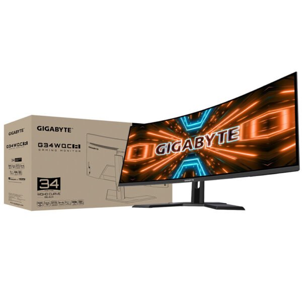 MONITOR LED GIGABYTE 34"(G34WQC A) 3440X1440 QWHD,144HZ,CURVE/VA, HDMI 2.0*2