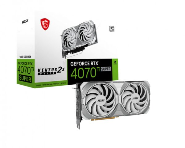 CP-MSI-GEFORCERTX4070TISUPER16GVENTUS2XWHITEOC-17e0af MSI GeForce RTX 4070 Ti Super 16GB Ventus 2X White OC