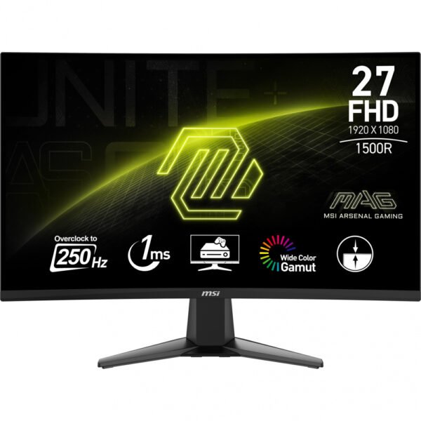 CP-MSI-MAG27C6X-54ab01 MONITOR LED MSI 27" (MAG 27C6X) 1920X1080 FULL HD,CURVO, 250 HZ, 1MS, 2*HDMI, 1*DP