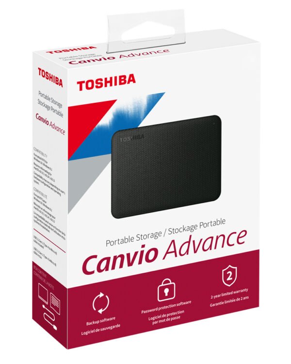 CP-TOSHIBA-HDTCA20XR3AA-27a159 Toshiba 2TB - Advance V10 Rojo, USB 3.2