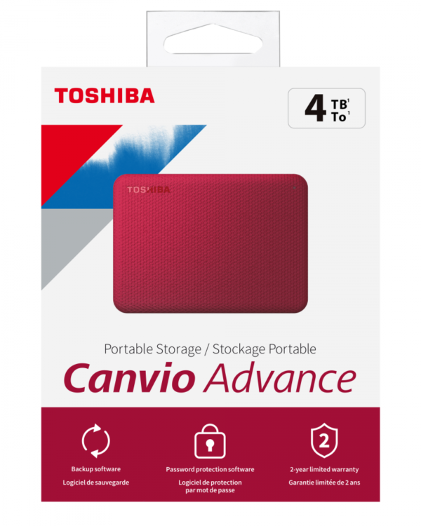 CP-TOSHIBA-HDTCA40ER3CA-6 Toshiba 4TB - Advance V10 Rojo, USB 3.2