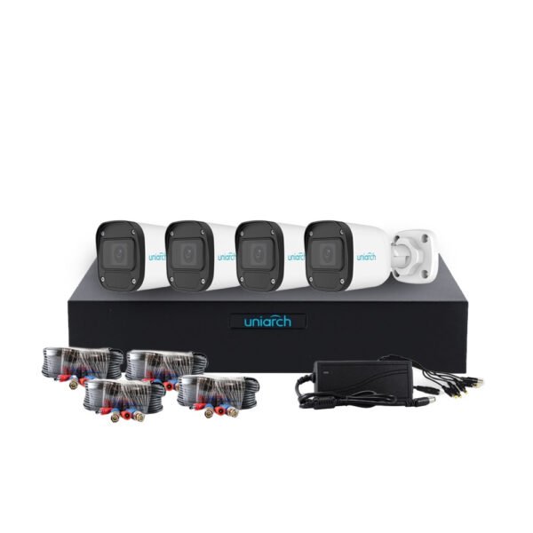 CP-UNIARCH-KIT-104F-758766 Uniarch Ki de Vigilancia KIT-104F de 4 Cámaras CCTV Bullet y 6 Canales con Grabadora
